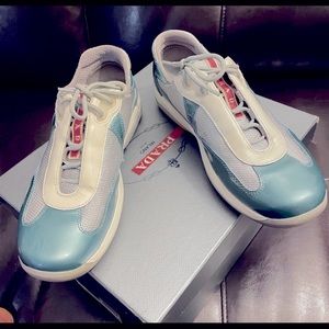 Prada Americas Cup Original Azzuro Rare sneakers size 38 (7.5- 8) US